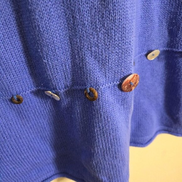 Lulu B Blue 3/4 Sleeve Oversized Scoop Neck Lagonlook Sustainable Sweater Size S - Picture 3 of 5